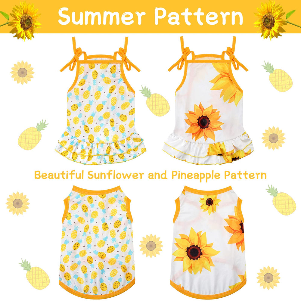 Frienda vestido-girasol, color vivo para que tu mascota destaque.