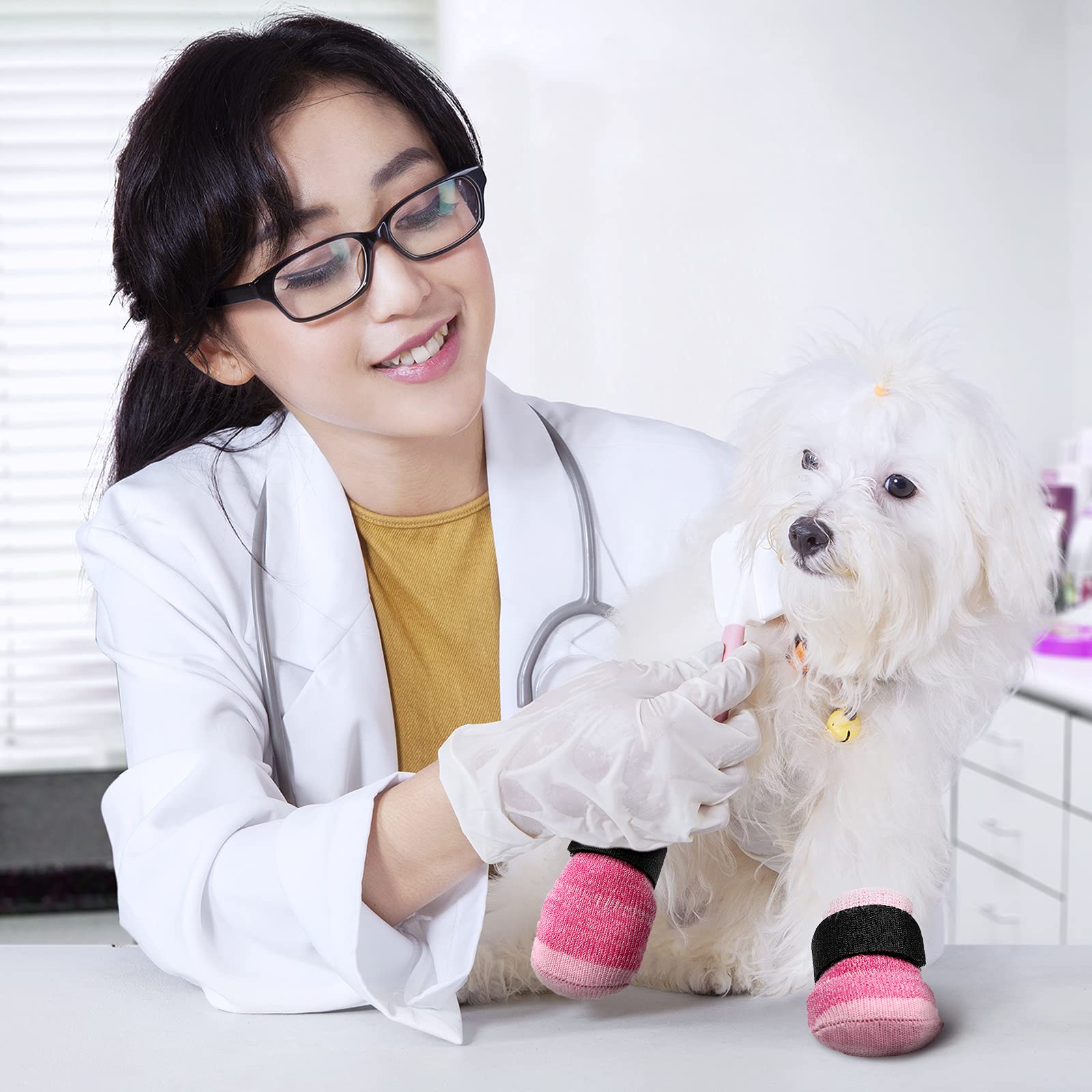 Frienda patitas con protección antideslizante, ajuste seguro gracias a correas de nylon, rosa