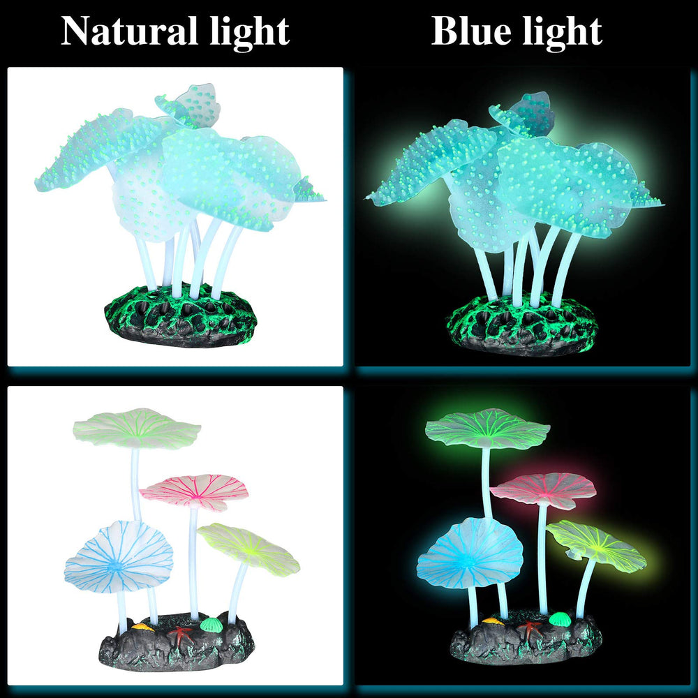 Frienda roca hoja loto luminosa crea rincones naturales en el acuario
