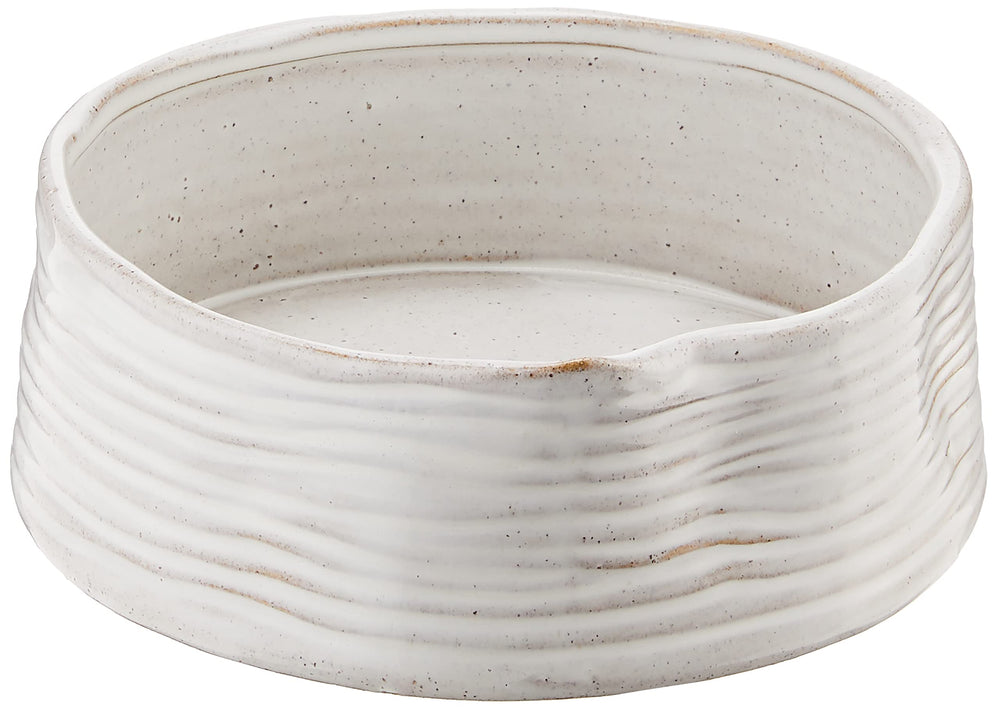 Fringe Studio cuenco de cerámica blanco con ribetes, ideal para uso diario.