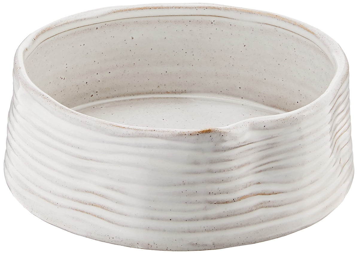 Fringe Studio cuenco de cerámica blanco con ribetes, ideal para uso diario.