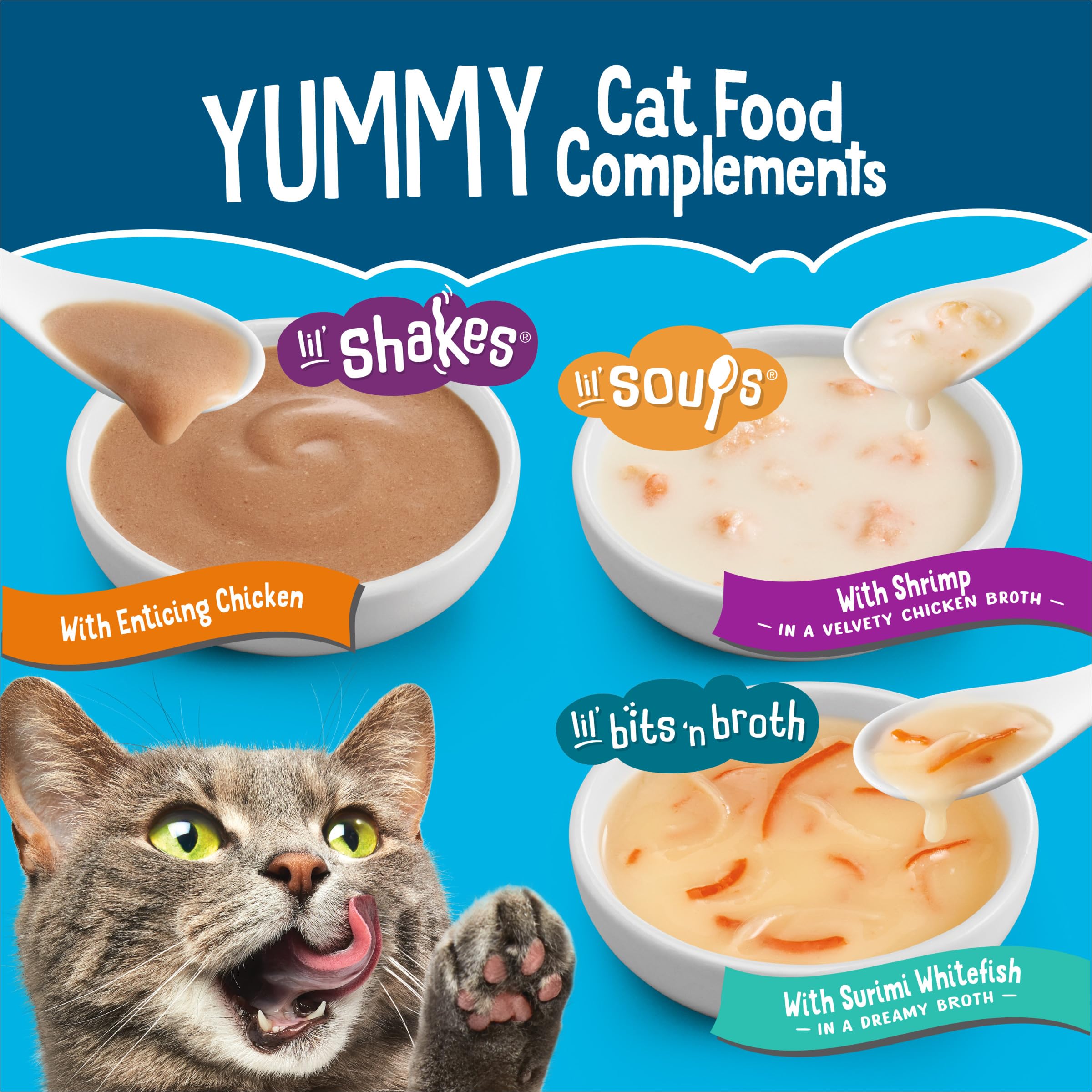 Friskies All-Star Faves: mini sopa de pez blanco oceánico para sabor más intenso.