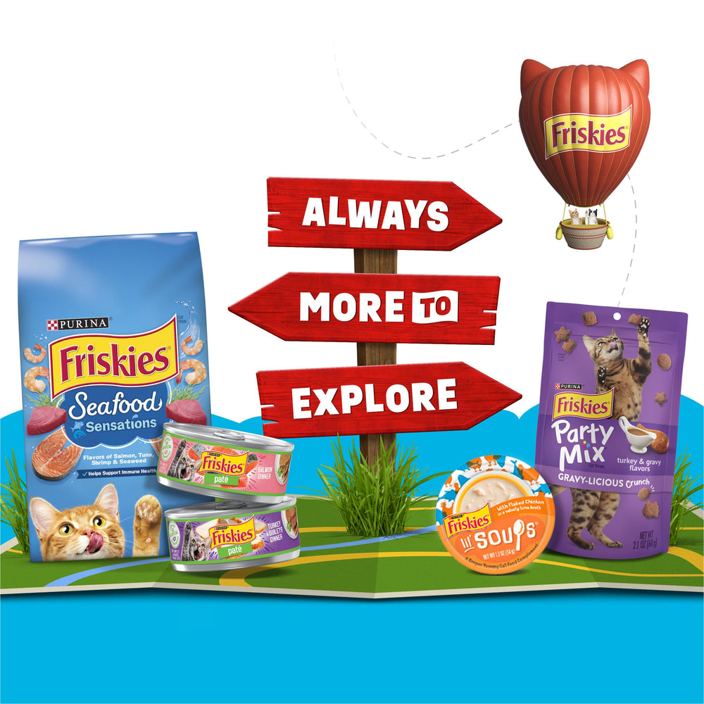 Friskies All-Star Faves: trocitos en caldo de pollo para realzar croquetas.