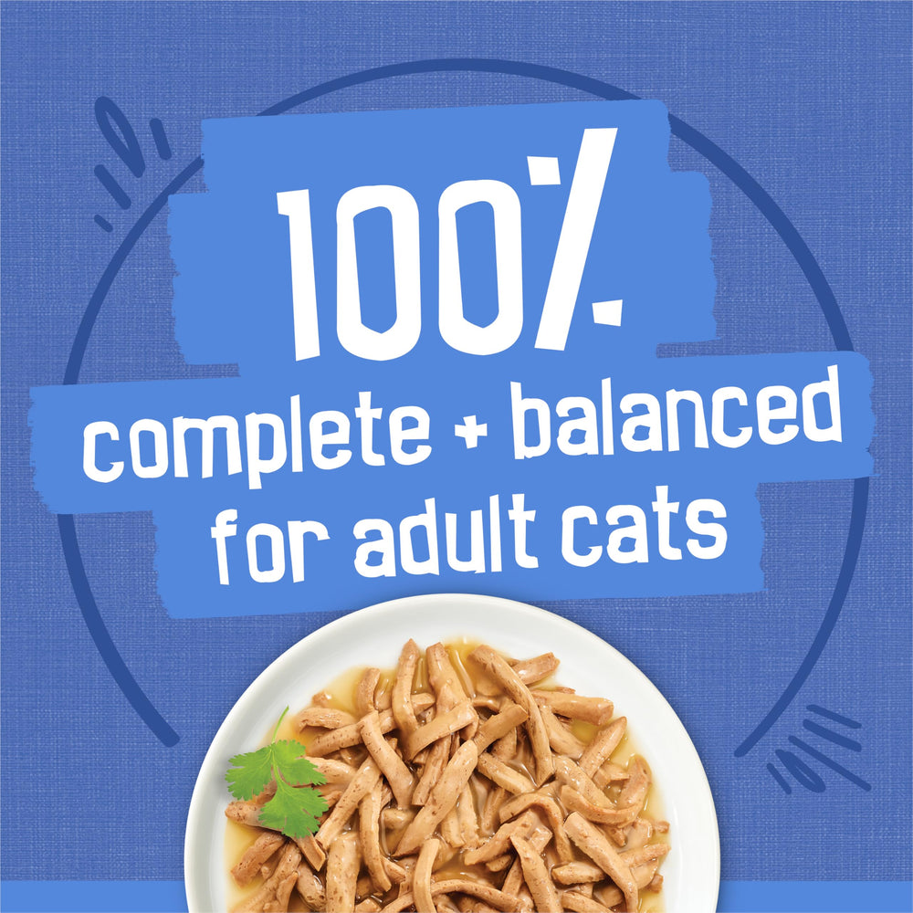 Friskies deshebrados pollo con salsa en lata: textura suave.