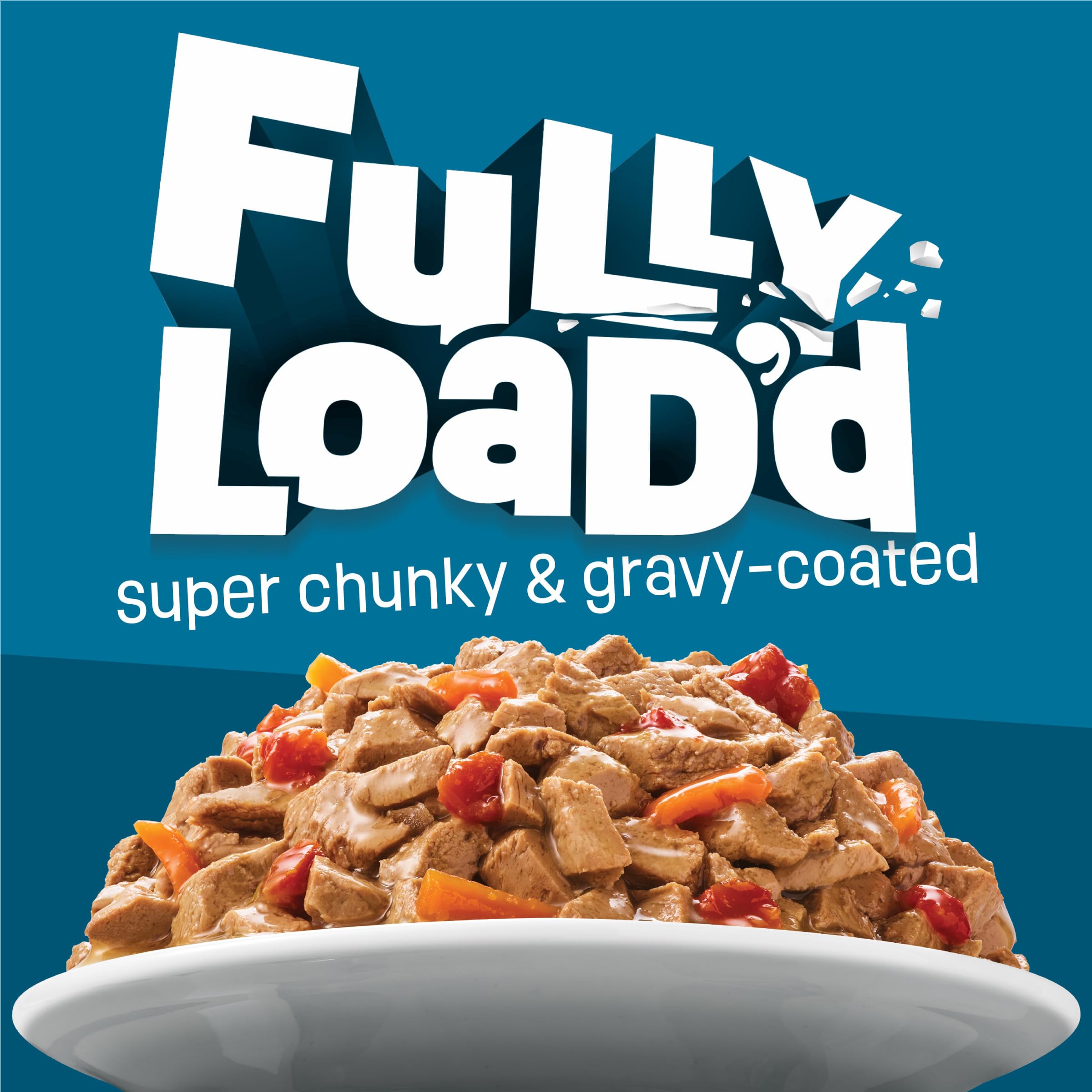 Friskies Fully Load’d: trozos de pollo y verduras en salsa, ideal para estimular el apetito.