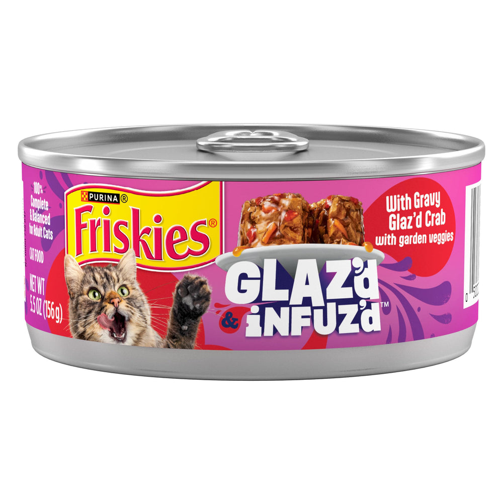 Friskies Glaz’d Infuz’d con cangrejo: mordiscos jugosos en salsa gravy.