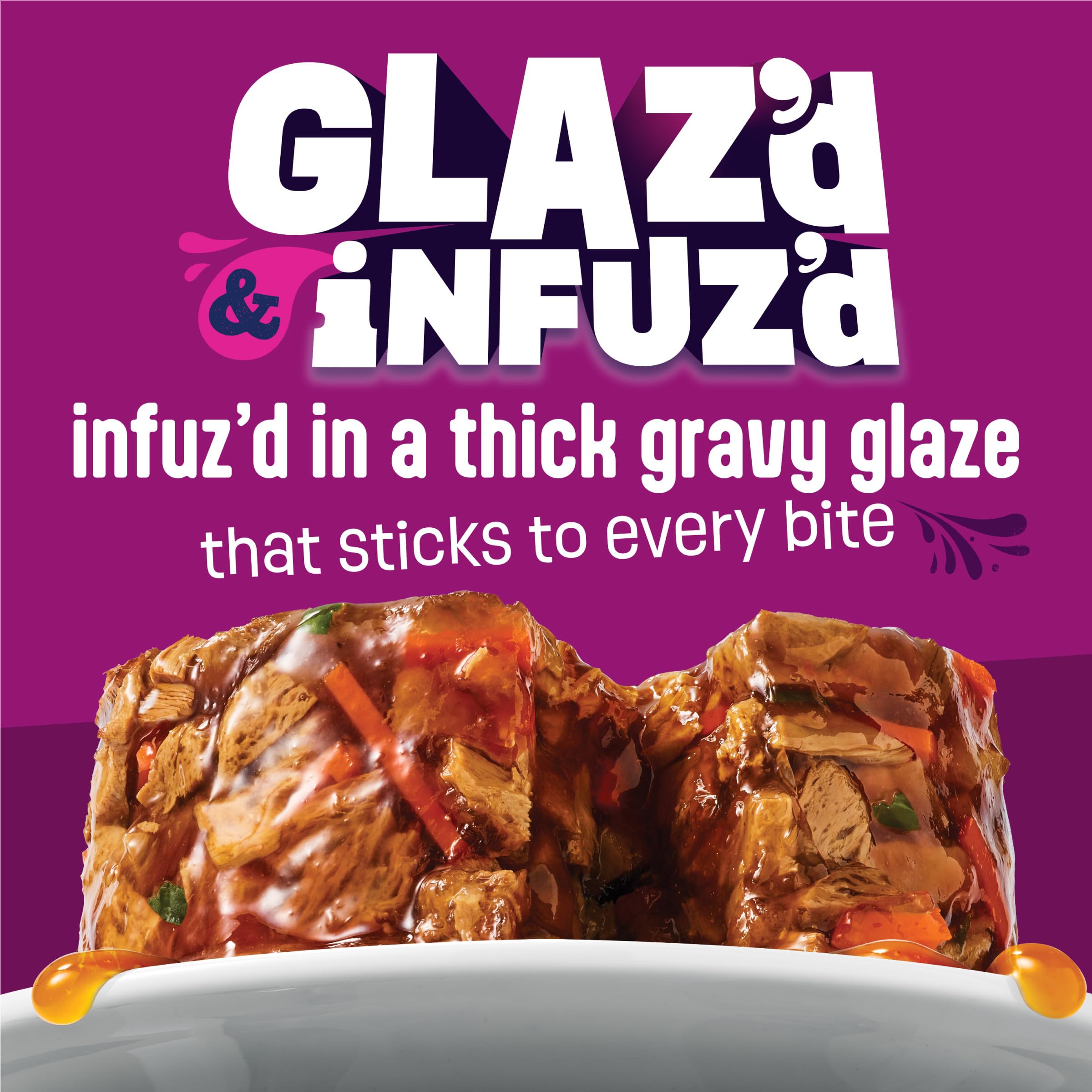 Friskies Glaz’d e Infuz’d, trozos-caldo-espeso en formato conveniente.