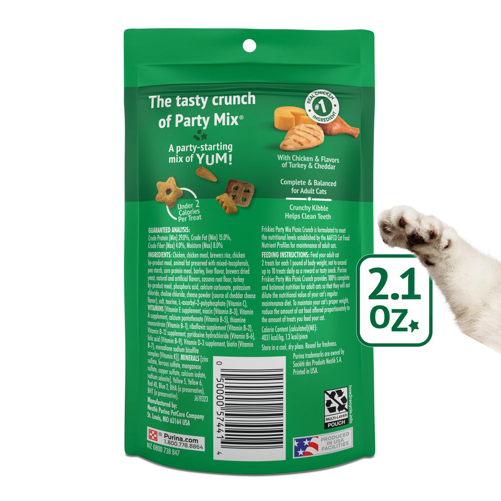 Friskies golosinas aptas para adultos, fabricadas en instalaciones Purina en EE. UU.