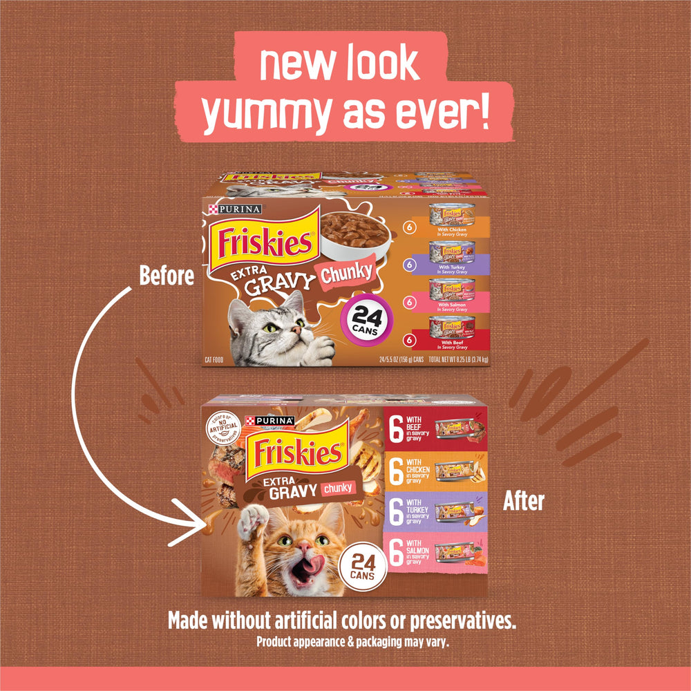 Friskies con jugo extra – lata de pavo con trozos sabrosos para gato