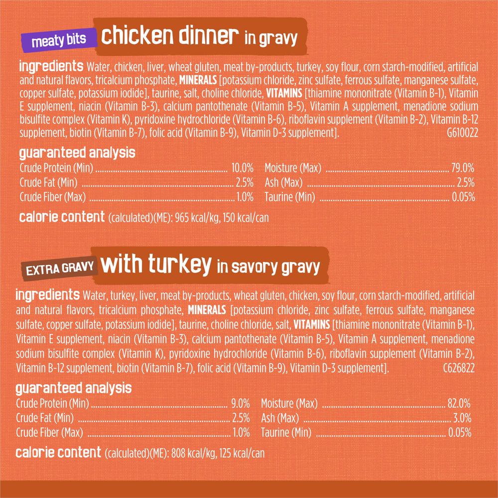 Friskies, lata bocados carne-pavo con salsa sabrosa, variedad diaria