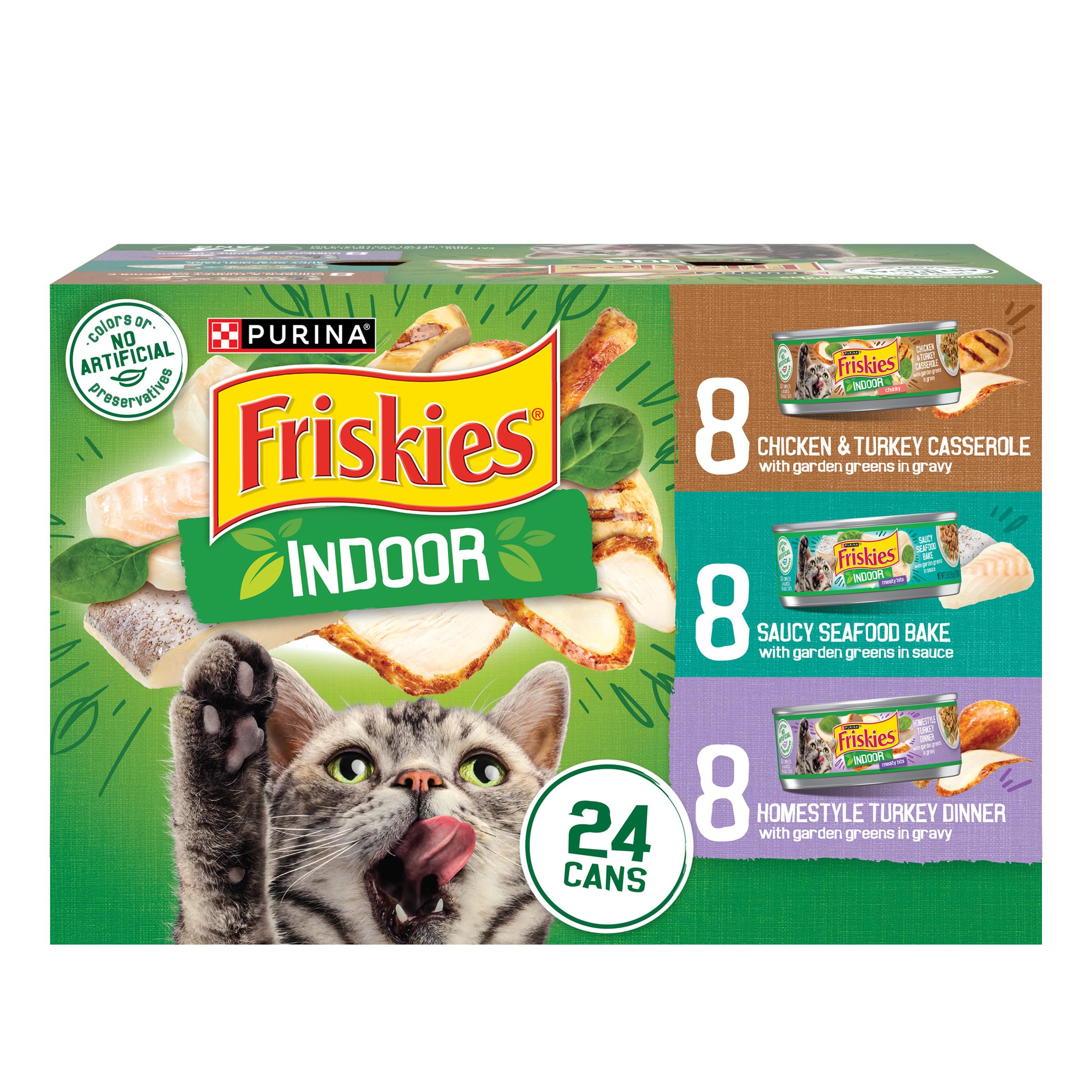 Friskies lata indoor gato: comida húmeda para gatos de interior, sabrosa y lista para servir