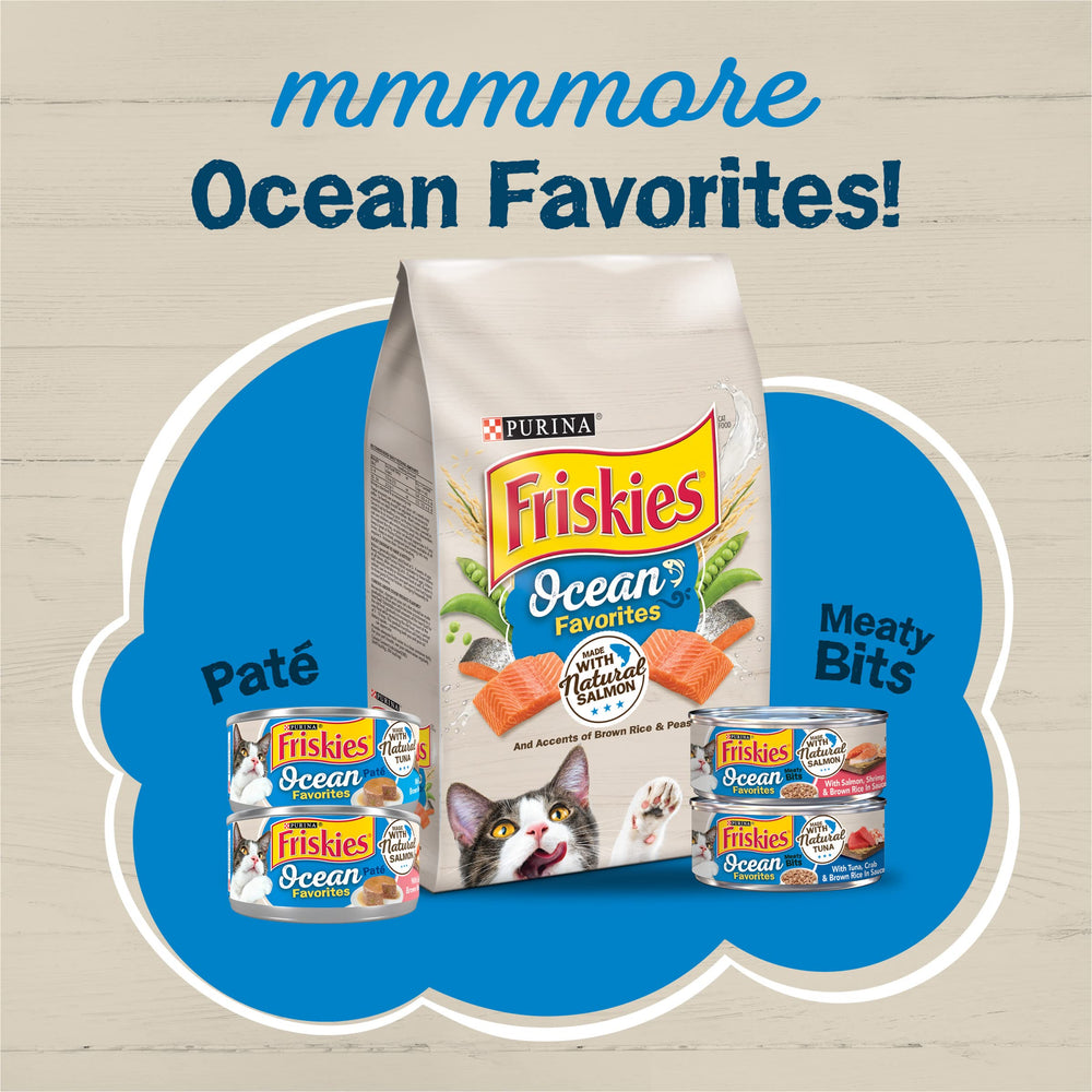 Friskies lata marino para gatos: sabor oceano que invita a comer.