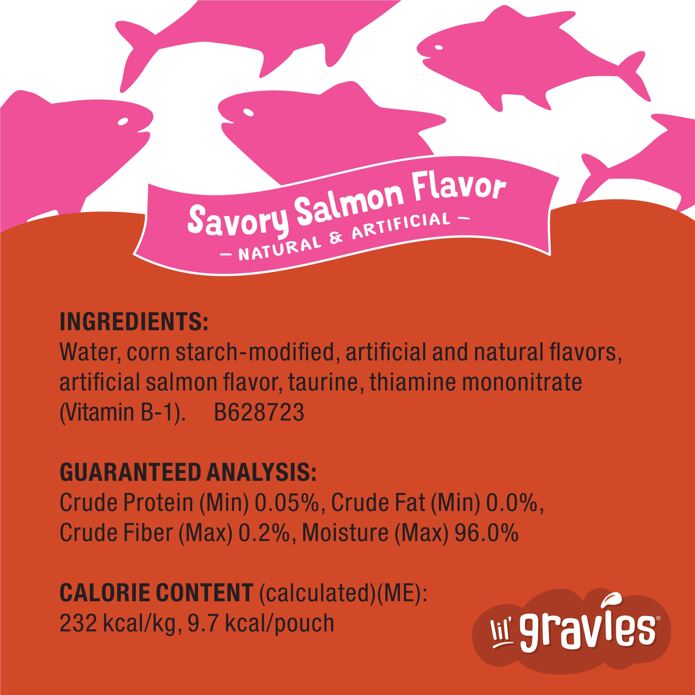 Friskies Lil' Gravies Saumon – aide à l'hydratation grâce à la sauce.