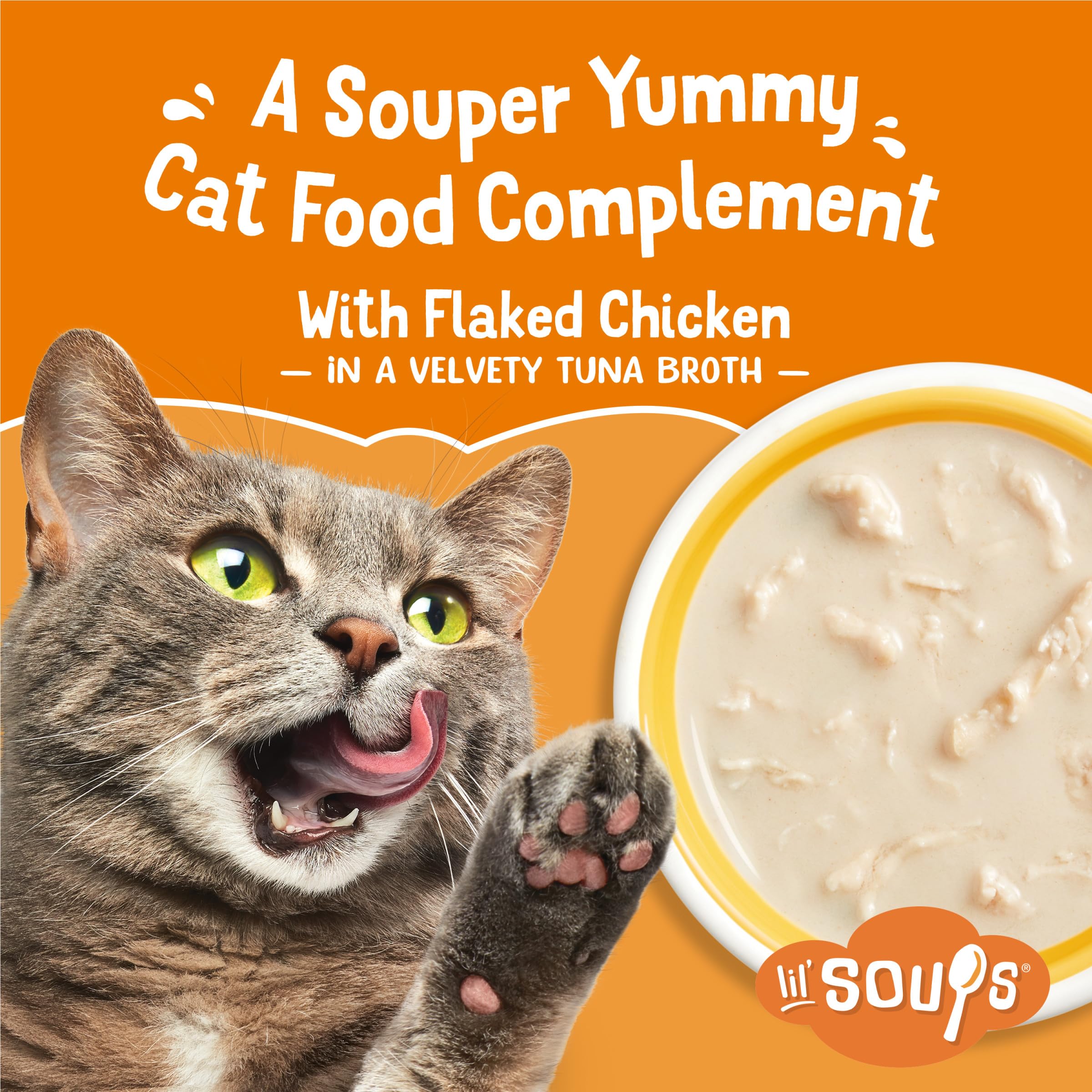 Friskies Lil' Soups caldo de atún cremoso, sabor suave para gatos