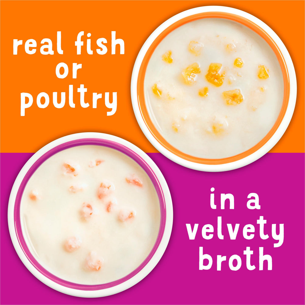 Friskies Lil' Soups salmón, textura aterciopelada en tarrina
