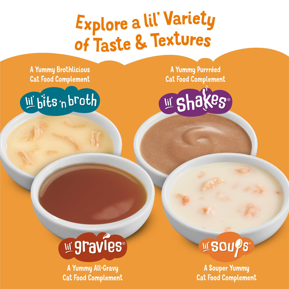 Friskies Lil' Soups fácil de servir, recompensa rápida entre juegos
