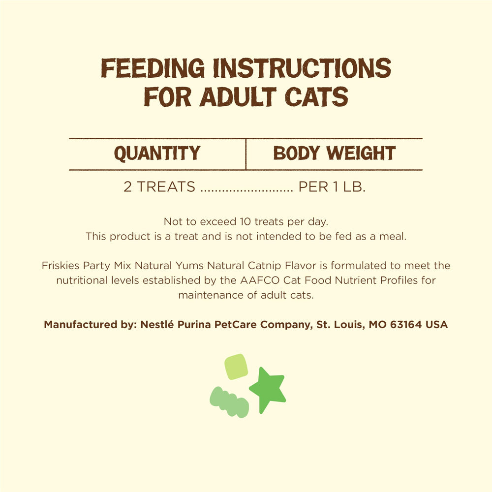 Friskies Mezcla Fiesta Natural Yums, vitaminas y minerales para una dieta equilibrada.
