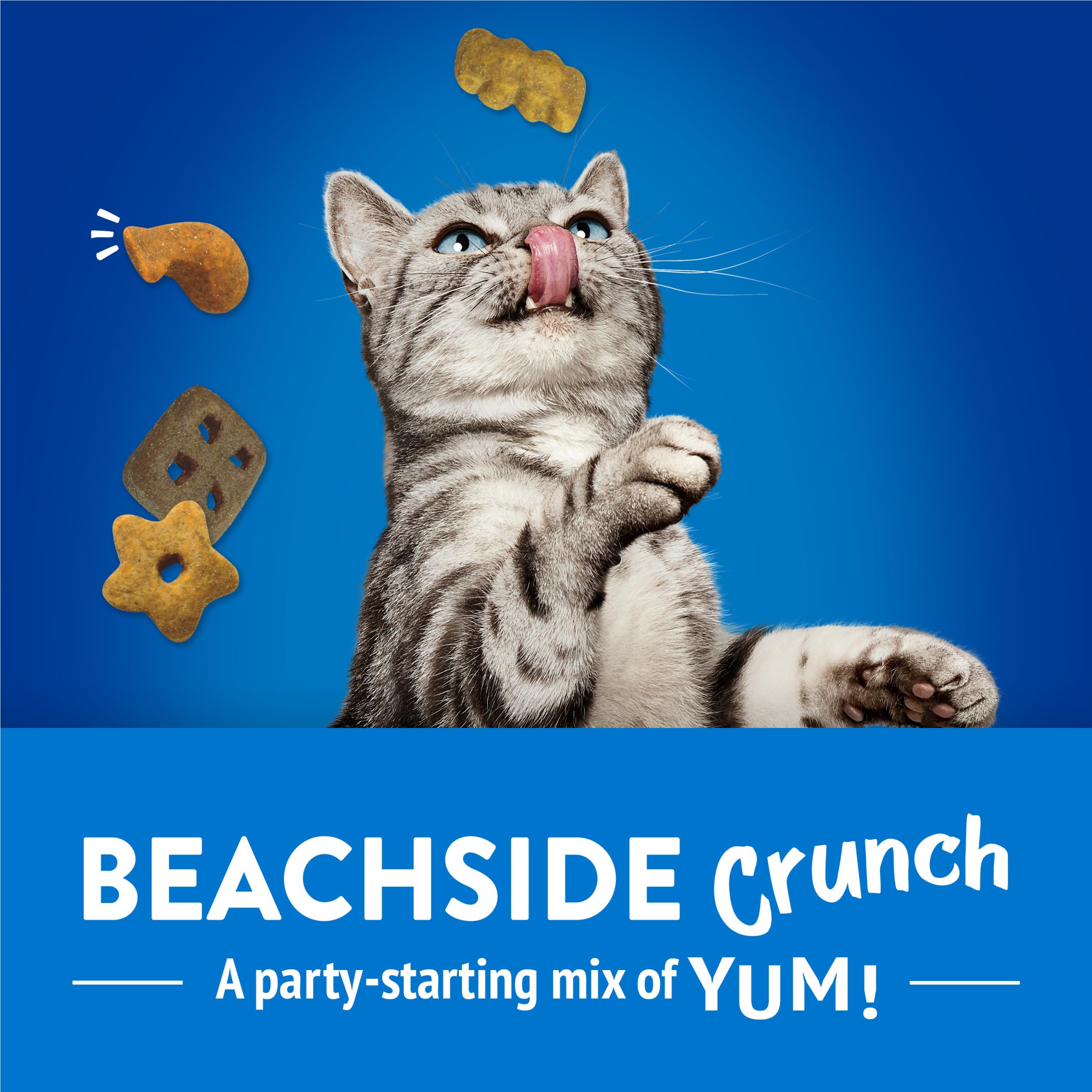 Friskies Party Mix Beachside Crunch crevettes et crabe, saveur attrayante pour récompenser