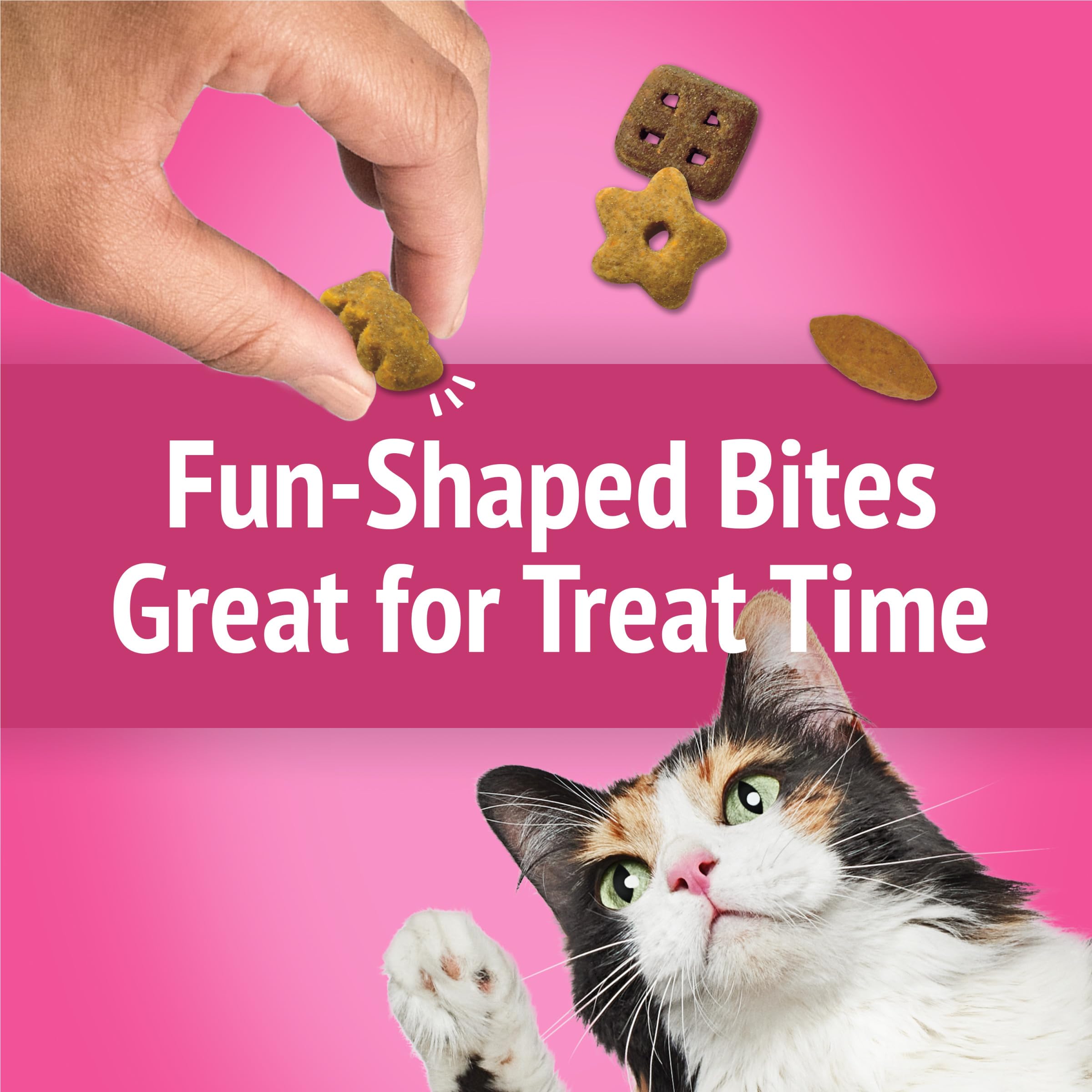 Friskies Party Mix California Crunch hecho en EE. UU., control de calidad Purina.