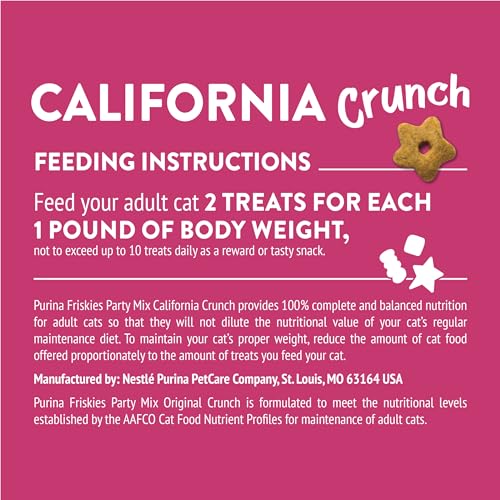 Friskies Party Mix California Crunch pollo como ingrediente principal, fuente de proteína.