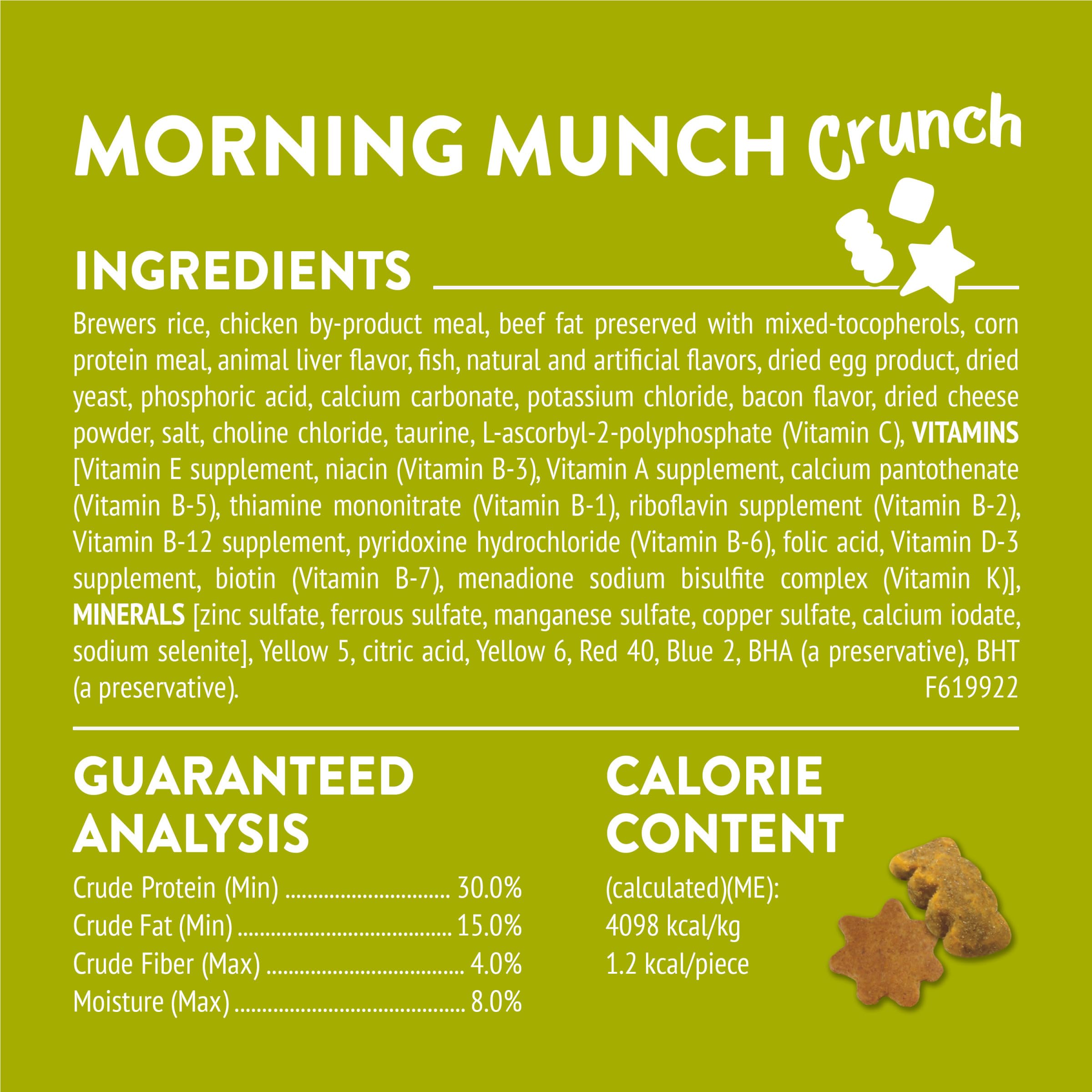 Calorías bajas por porción en Friskies Morning Munch para snack ligero