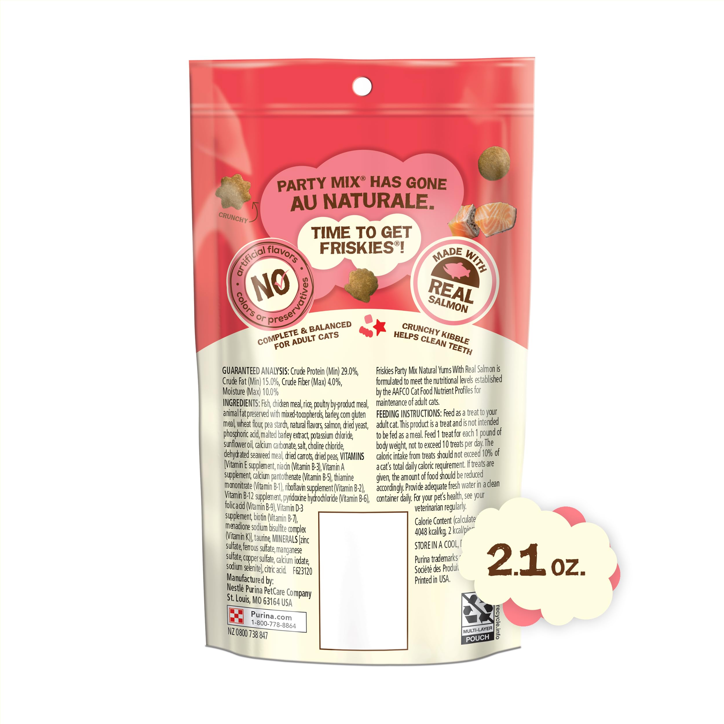 Friskies Party Mix Natural Yums, producidos en instalaciones Purina de EE.UU.