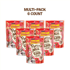 Friskies Party Mix Natural Yums con vitaminas y minerales, complemento nutritivo para gatos adultos