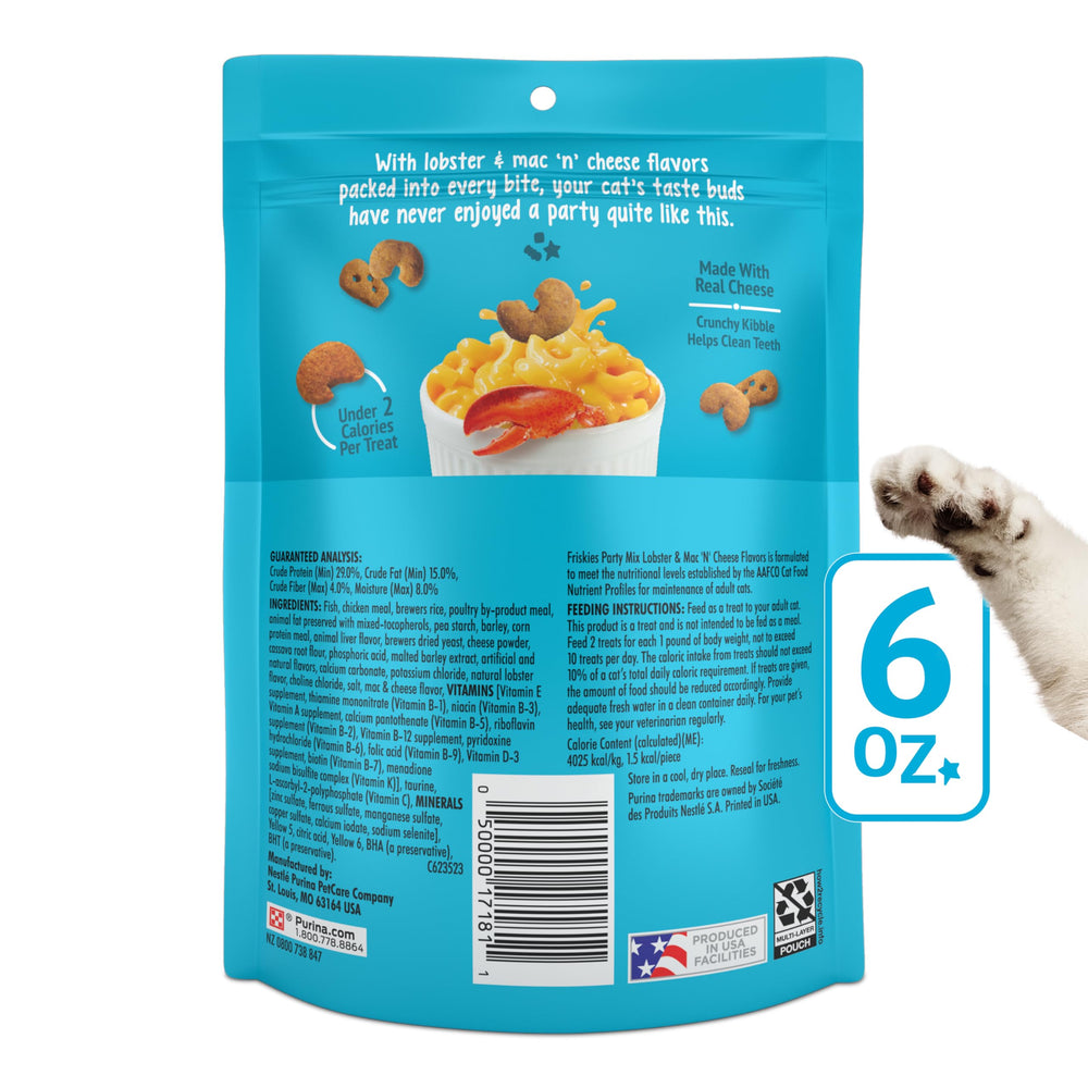 Friskies Party Mix para gatos curiosos, perfecto para provocar juego.