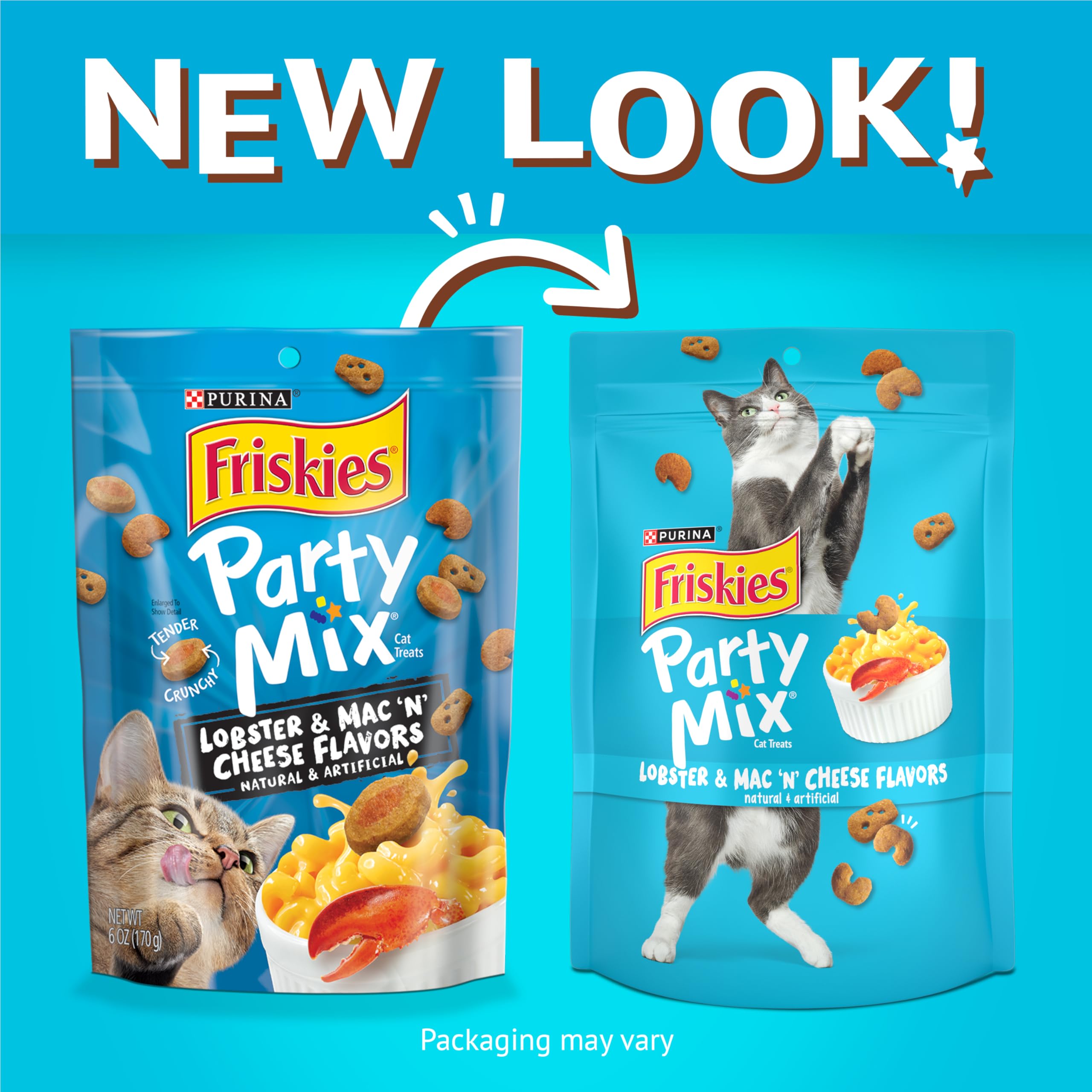 Friskies Party Mix: trozos crujientes con interior tierno.
