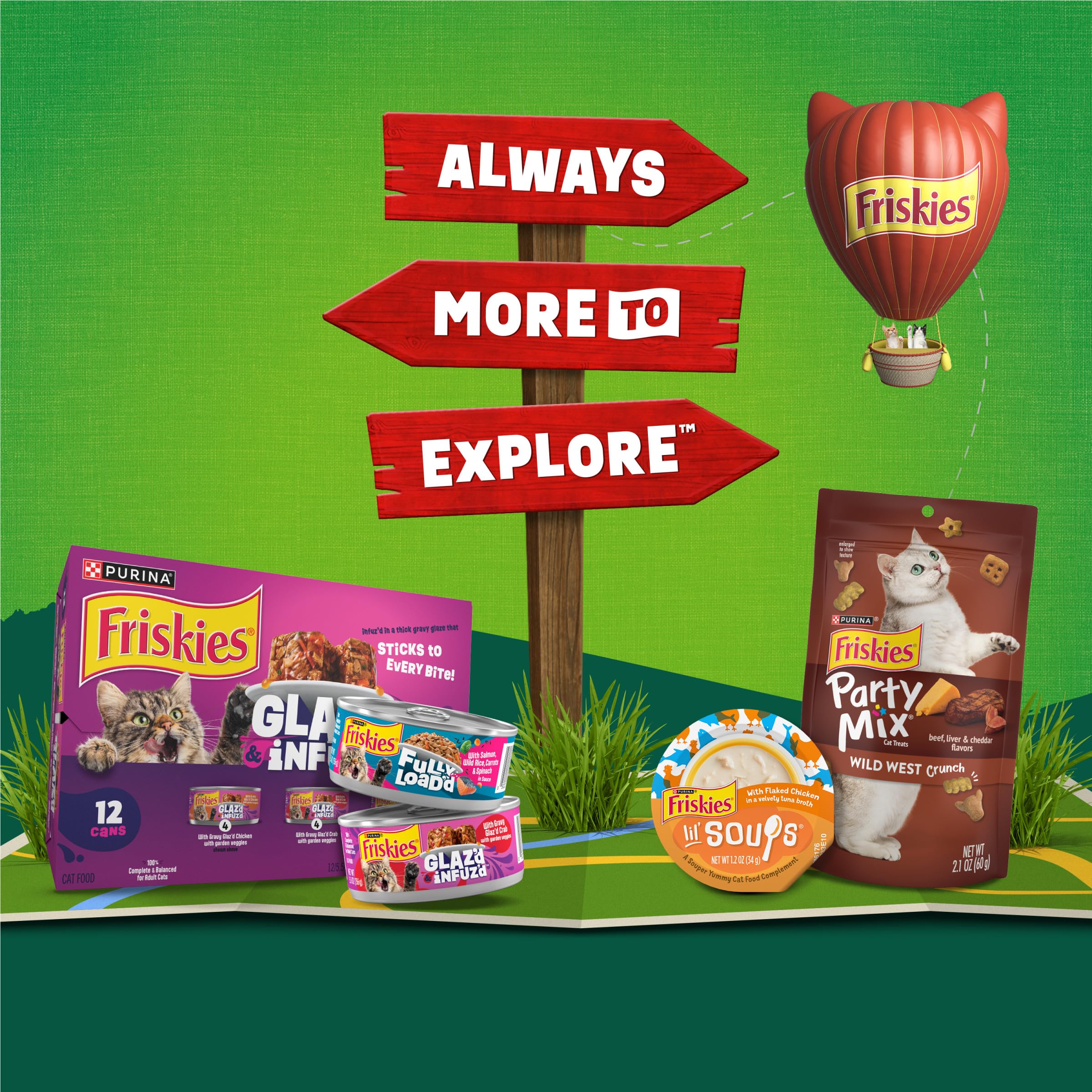 Friskies Party Pack’d alimento completo para gatos adultos, balance nutricional en cada racion.