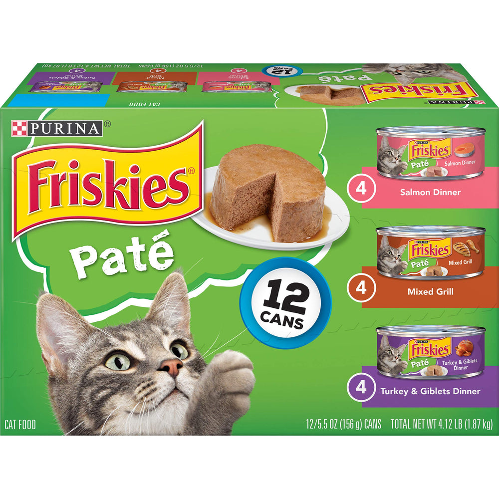 Friskies Paté Salmón Cena Lata: textura suave que agrada al paladar de gatos adultos.