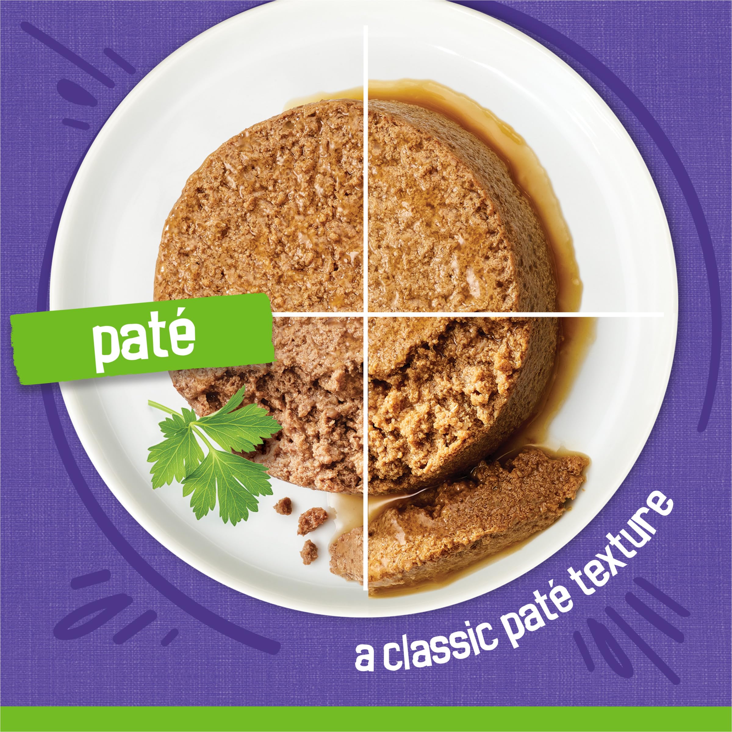 Friskies Pate Variedad Mariscos y Pollo, opciones diarias para su comida.