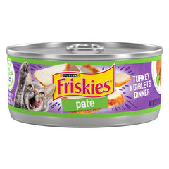 Friskies pate pavo y menudillos en lata ofrece textura suave para gatos