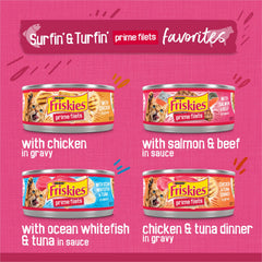 Friskies filetes selectos con salsa, trozos tiernos que facilitan la comida diaria