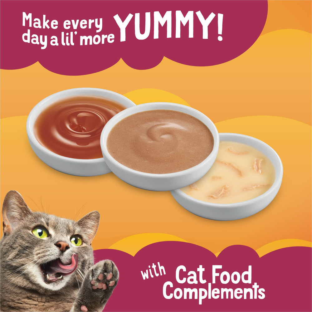 Sabor pollo: topper sabroso para despertar el interés del gato.