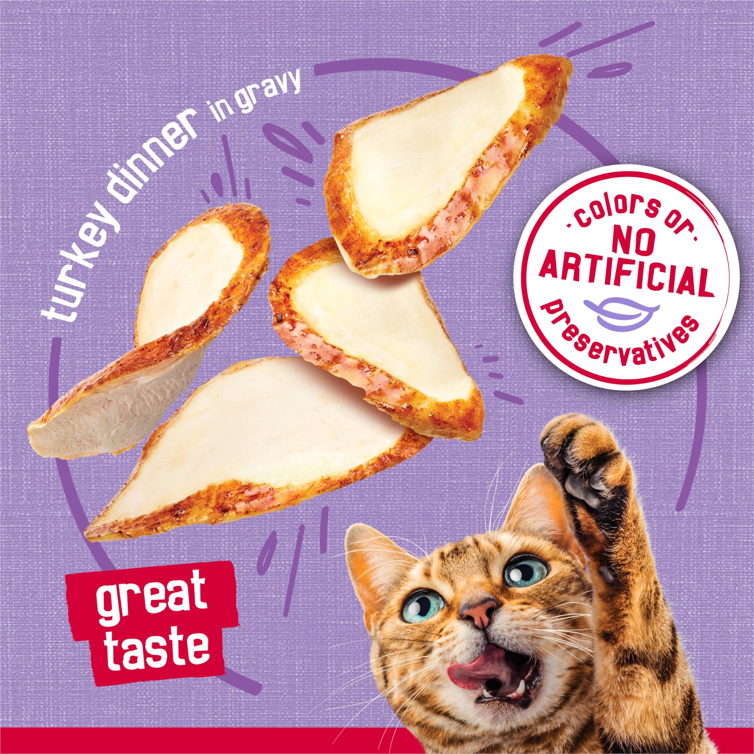 Friskies Prime Filets Turkey Dinner: envase reciclable para hábitos responsables.
