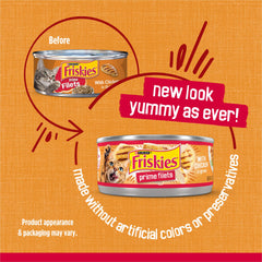 Friskies Prime Filets con pollo en trozos reales, aroma tentador que invita a servir.