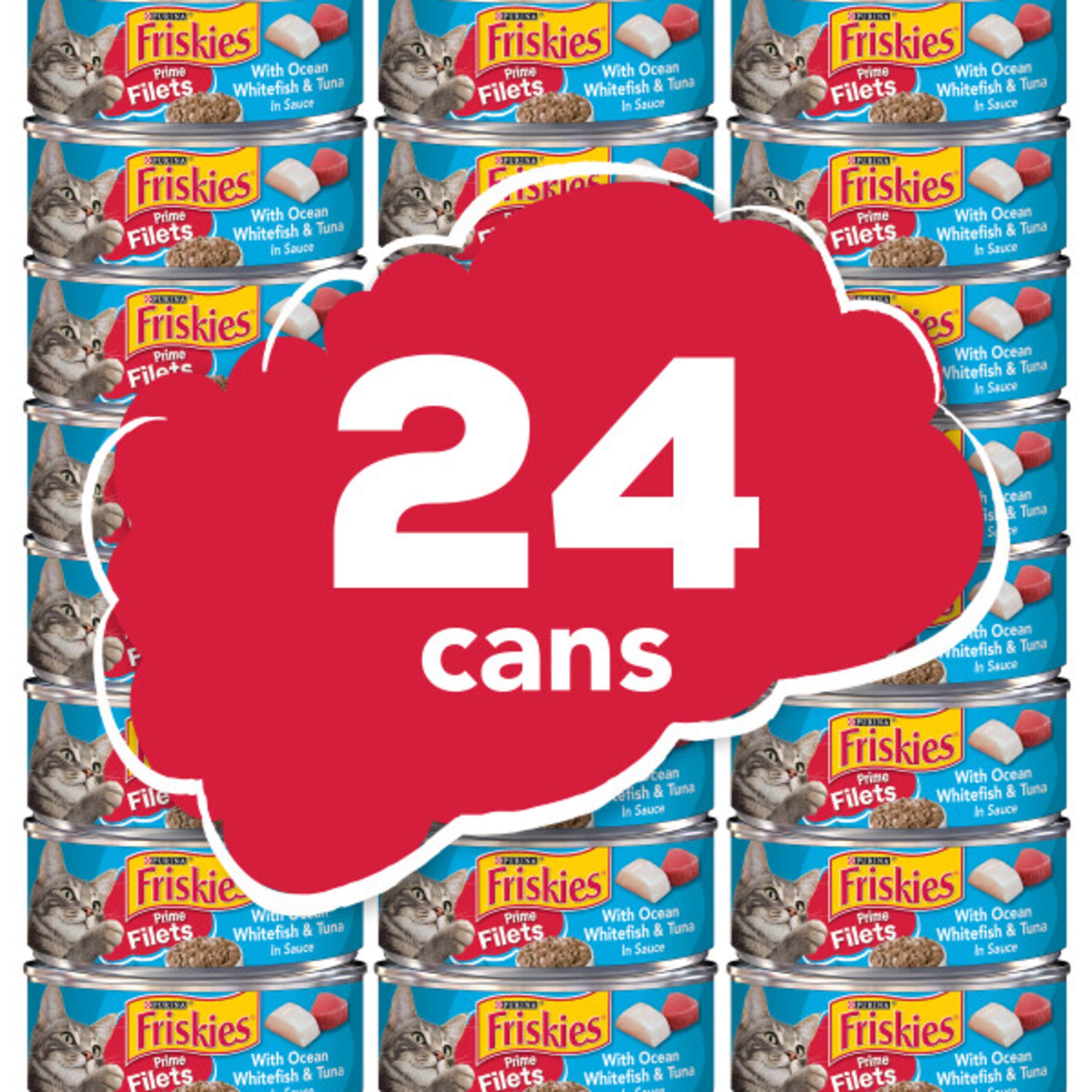 Friskies Prime Filets, trozos marinos en textura carnosa para mayor satisfacción.