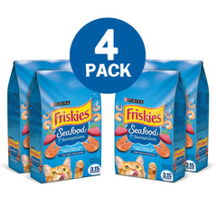 Friskies Sensaciones Salmón Atún Camarones: mezcla visual sabrosa que invita a comer.