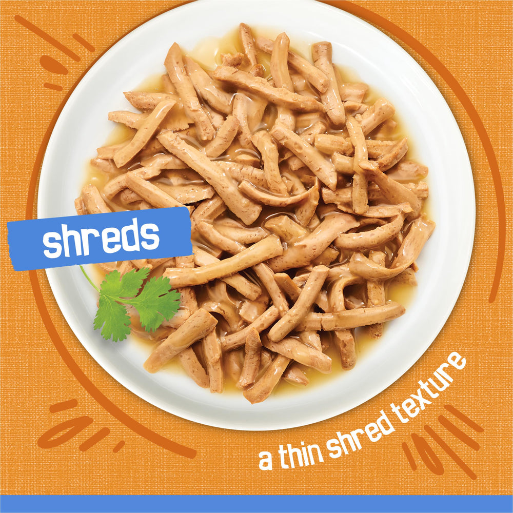 Friskies Shreds en salsa, aroma tentador para el plato del gato