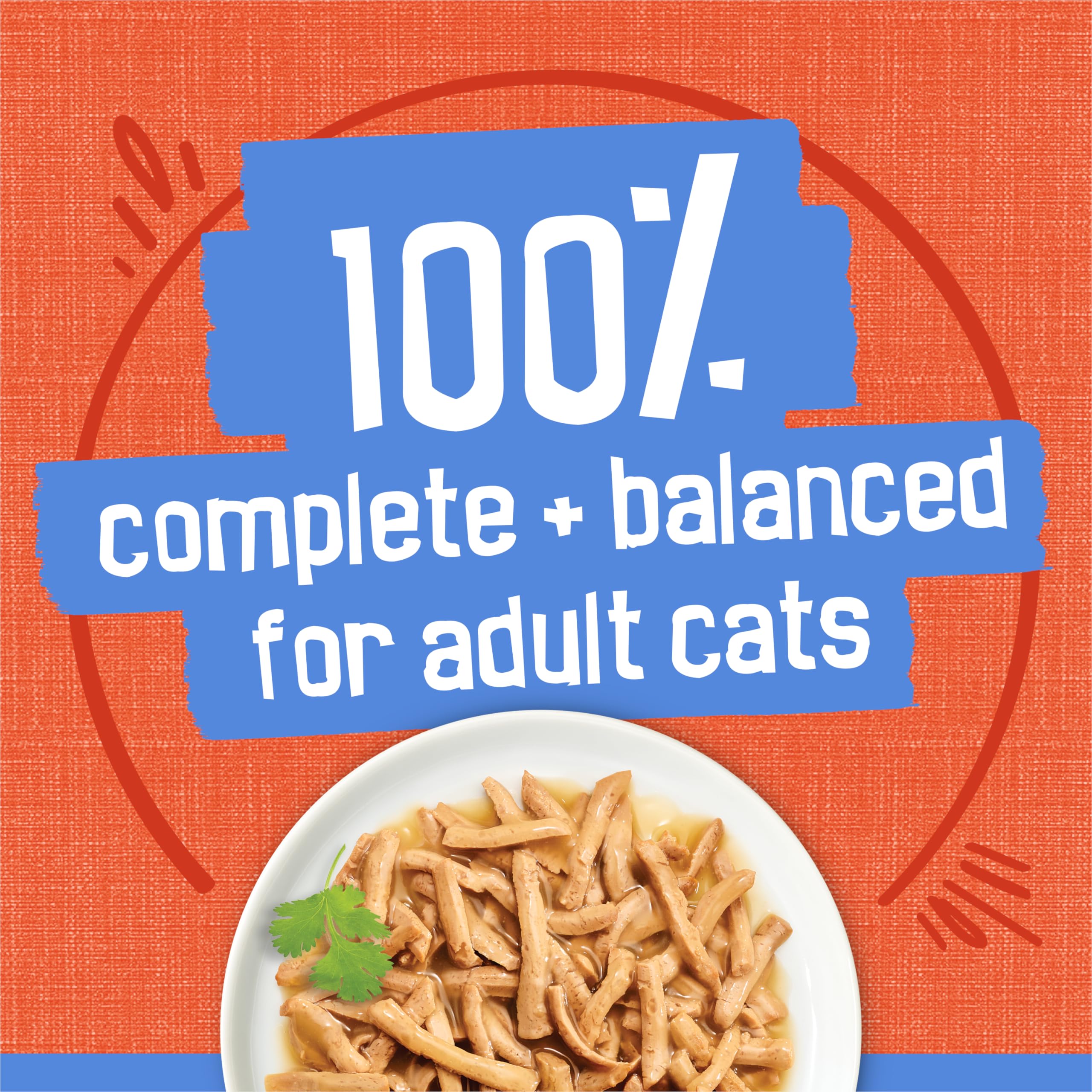 Friskies Shreds nutrición con vitaminas y minerales para gatos.