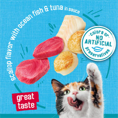 Friskies Tasty Treasures, lata abierta con salsa para servirla fácilmente