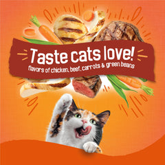 Friskies textura atractiva para la hora de la comida, ideal para gatos exigentes.