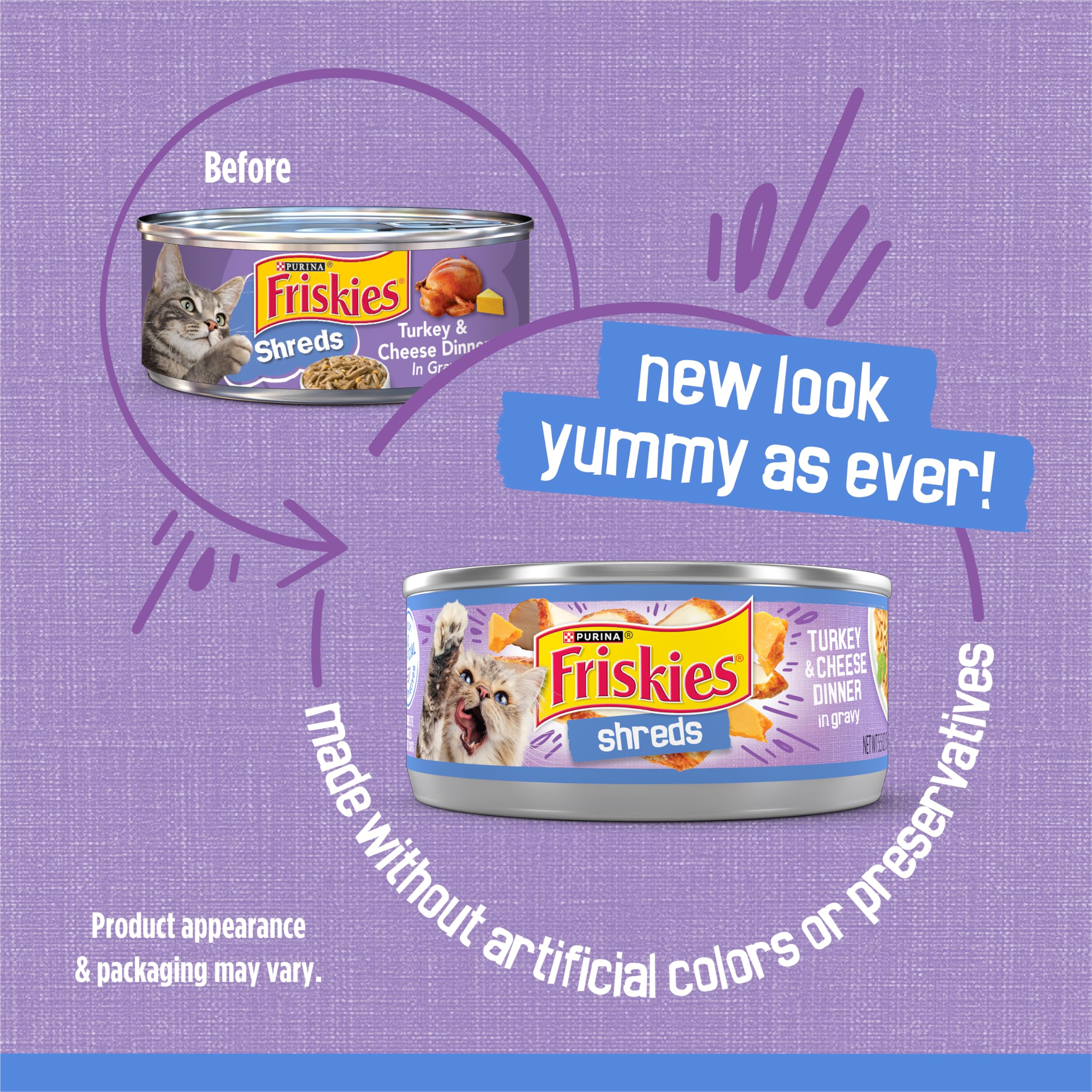Friskies Shreds pavo queso en salsa: aroma apetitoso para la hora de comer.