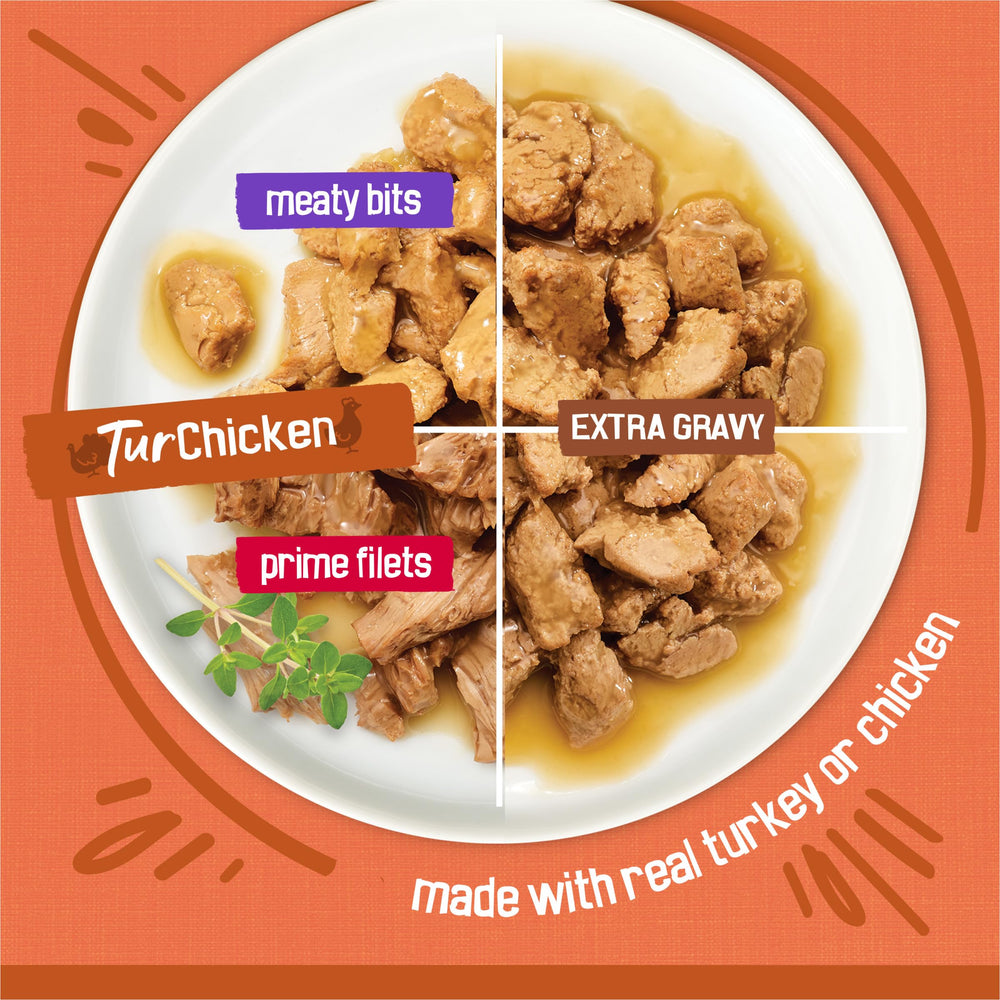 Friskies trozos carne en salsa, textura que encanta a los felinos.