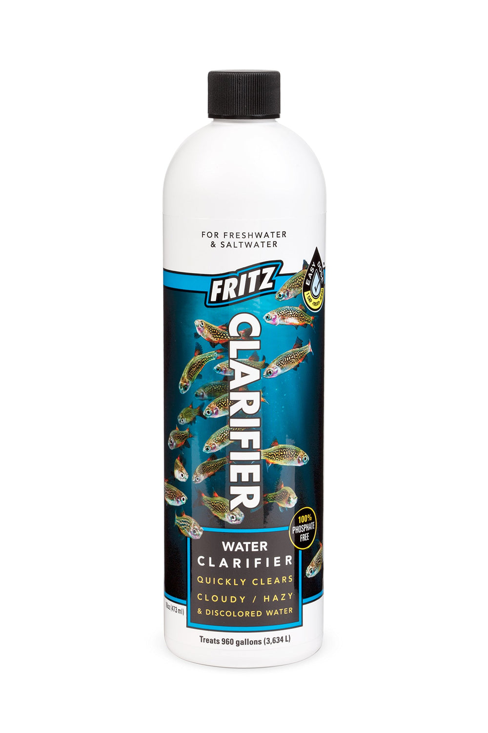 Clarificador Fritz Aquatics para agua dulce y salada mejora la claridad del acuario.