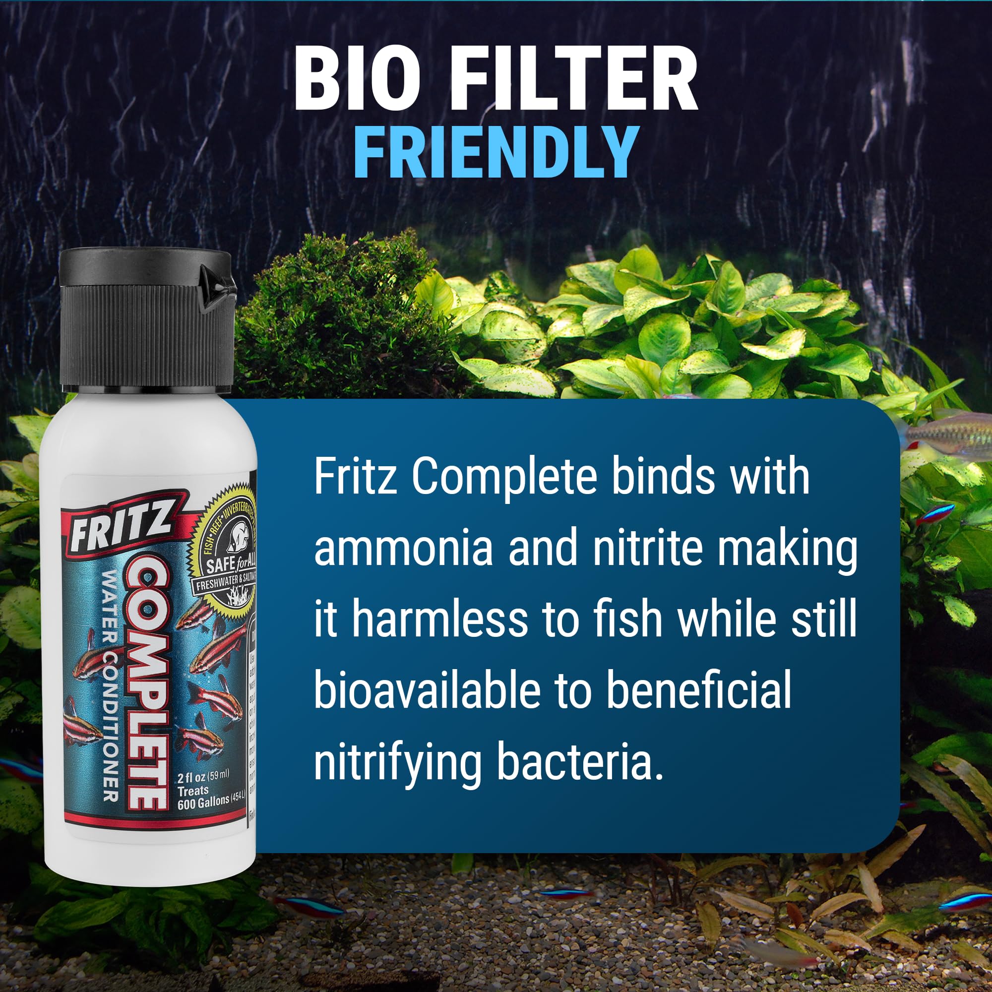 Fritz Complete facilita el biofiltro manteniendo amoníaco y nitrito disponibles para bacterias