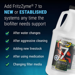 FritzZyme 7: aplicación tras cambios de agua para reiniciar el ciclo.