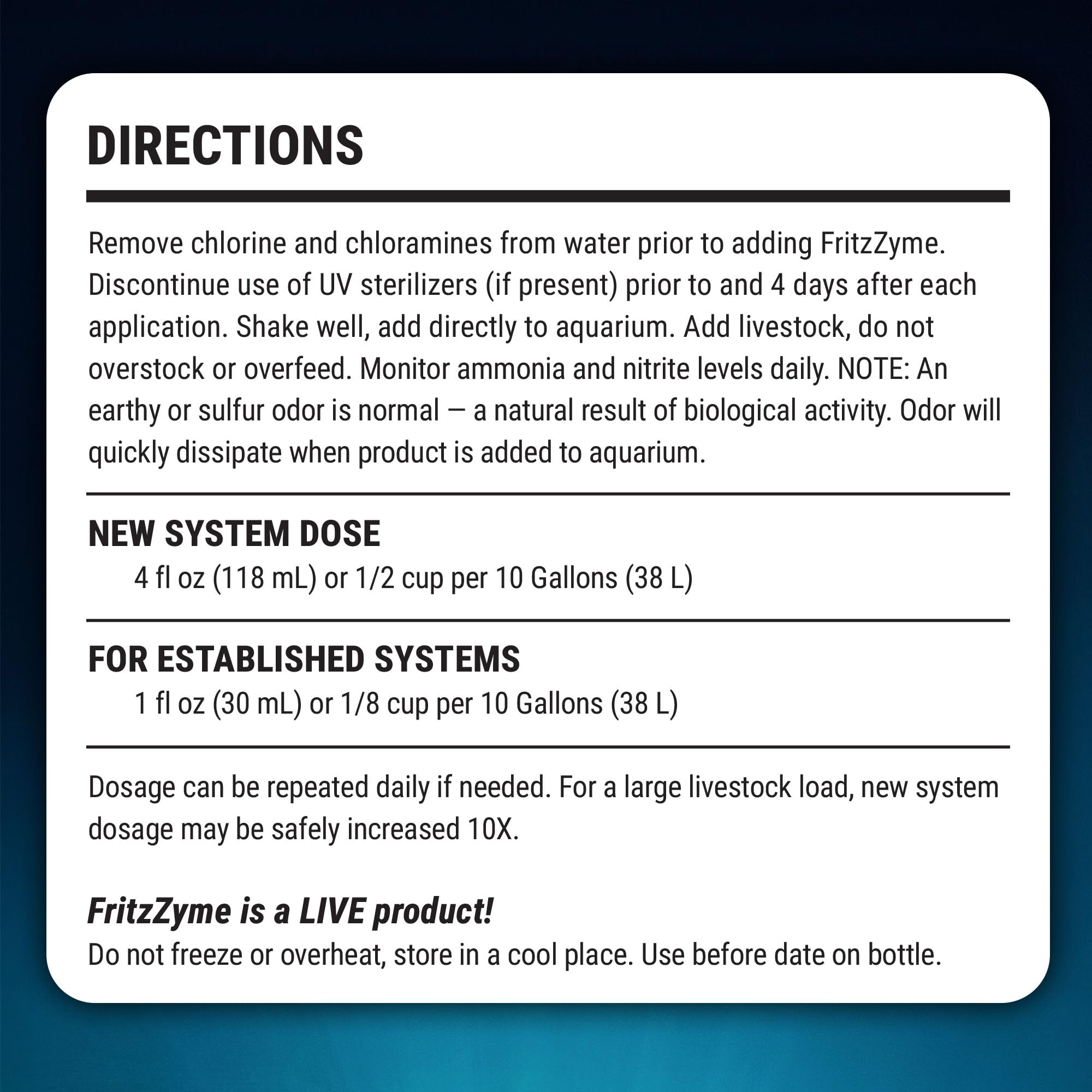 FritzZyme 7: mejora la salud de peces al reducir amoníaco y nitrito.