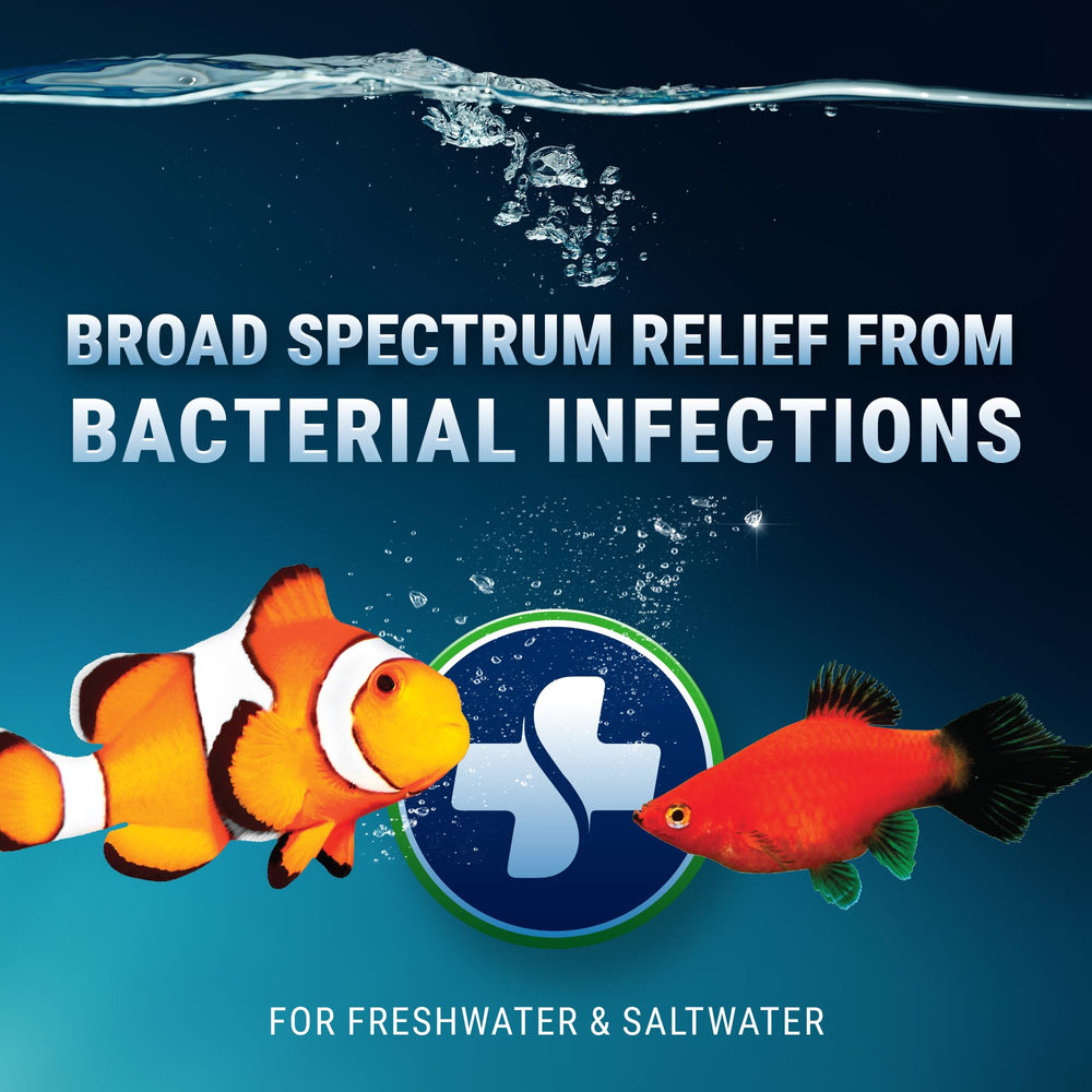 Maracyn Fritz Aquatics, dosis fácil en paquetes para acuarios de agua salada.